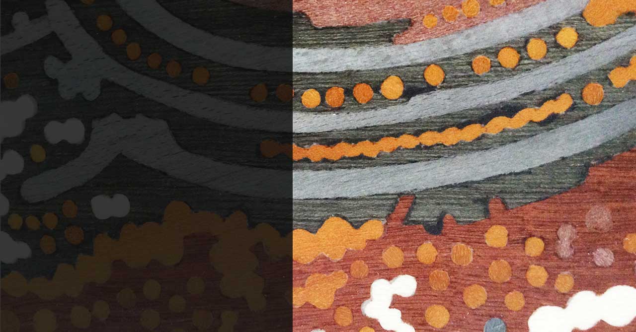 boite en marqueterie, motif contemporain